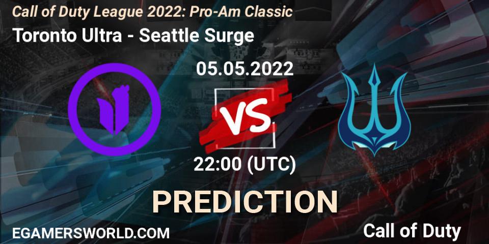Toronto Ultra vs Seattle Surge: Match Prediction. 05.05.2022 at 22:00, Call of Duty, Call of Duty League 2022: Pro-Am Classic