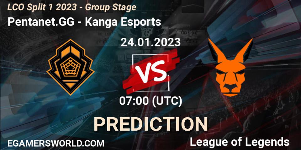 Pentanet.GG vs Kanga Esports: Match Prediction. 24.01.2023 at 07:00, LoL, LCO Split 1 2023 - Group Stage