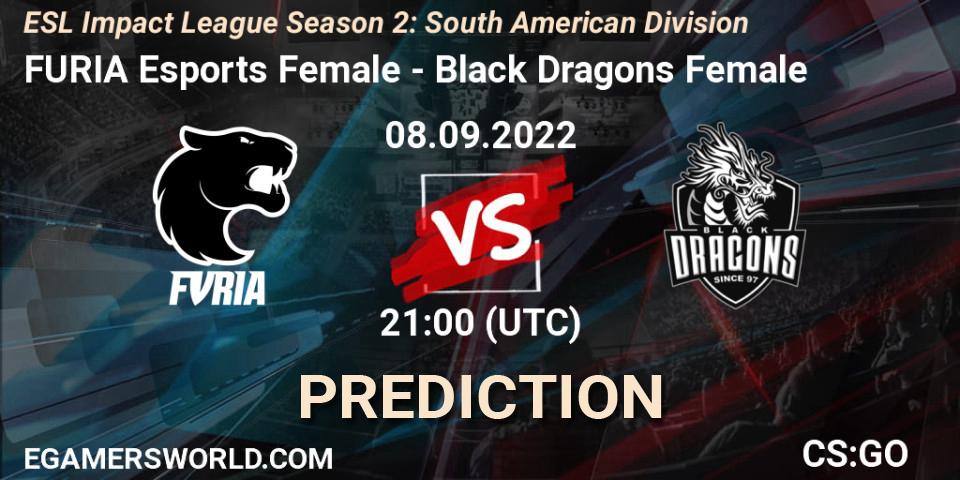 FURIA Esports Female vs Black Dragons Female: Match Prediction. 08.09.22, CS2 (CS:GO), ESL Impact League Season 2: South American Division