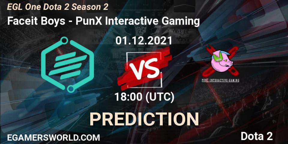 Faceit Boys vs PunX Interactive Gaming: Match Prediction. 02.12.2021 at 18:03, Dota 2, EGL One Dota 2 Season 2