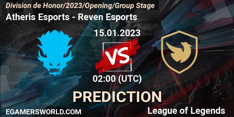 Atheris Esports vs Reven Esports: Match Prediction. 15.01.23, LoL, División de Honor Opening 2023 - Group Stage
