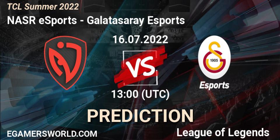 NASR eSports vs Galatasaray Esports: Match Prediction. 16.07.2022 at 15:00, LoL, TCL Summer 2022