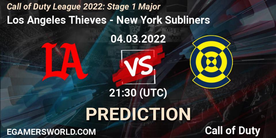 Los Angeles Thieves vs New York Subliners: Match Prediction. 04.03.2022 at 21:30, Call of Duty, Call of Duty League 2022: Stage 1 Major