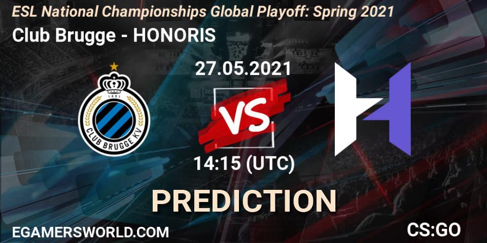 Club Brugge vs HONORIS: Match Prediction. 27.05.2021 at 14:20, Counter-Strike (CS2), ESL National Championships Global Playoff: Spring 2021