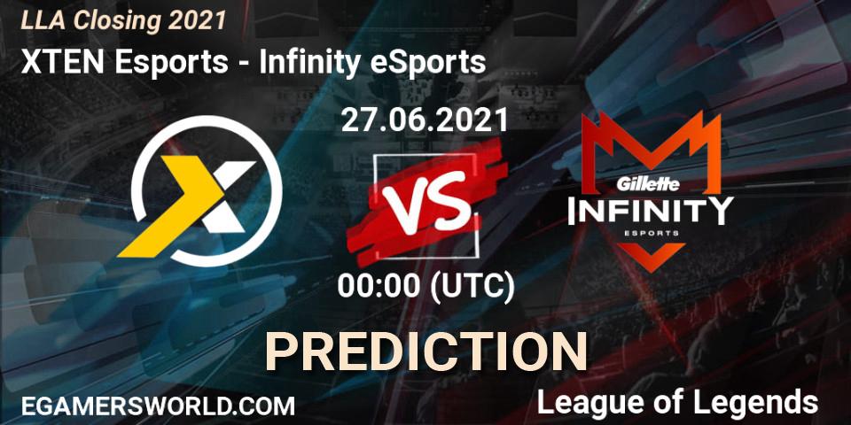 XTEN Esports vs Infinity eSports: Match Prediction. 27.06.2021 at 00:00, LoL, LLA Closing 2021