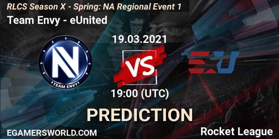 Team Envy vs eUnited: Match Prediction. 19.03.2021 at 19:00, Rocket League, RLCS Season X - Spring: NA Regional Event 1