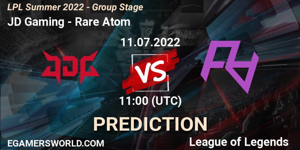 JD Gaming vs Rare Atom: Match Prediction. 11.07.2022 at 11:00, LoL, LPL Summer 2022 - Group Stage