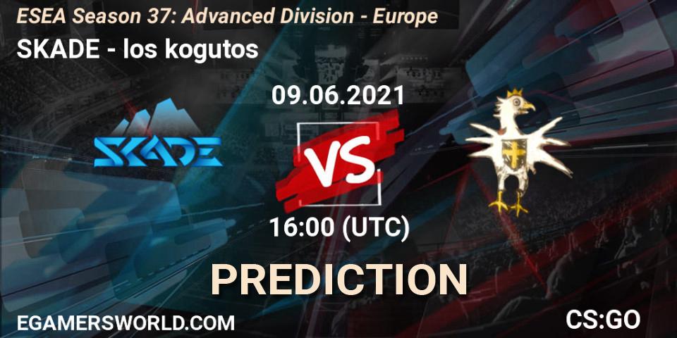 SKADE vs los kogutos: Match Prediction. 09.06.2021 at 16:00, Counter-Strike (CS2), ESEA Season 37: Advanced Division - Europe