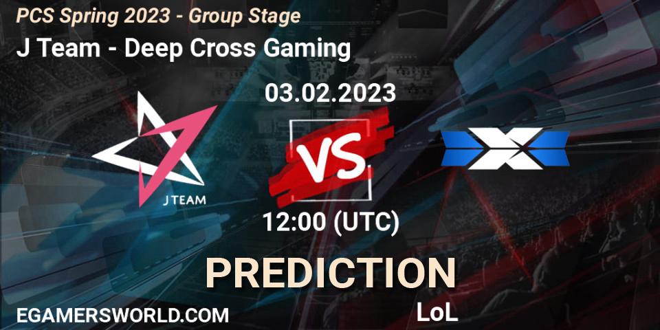 J Team vs Deep Cross Gaming: Match Prediction. 03.02.23, LoL, PCS Spring 2023 - Group Stage