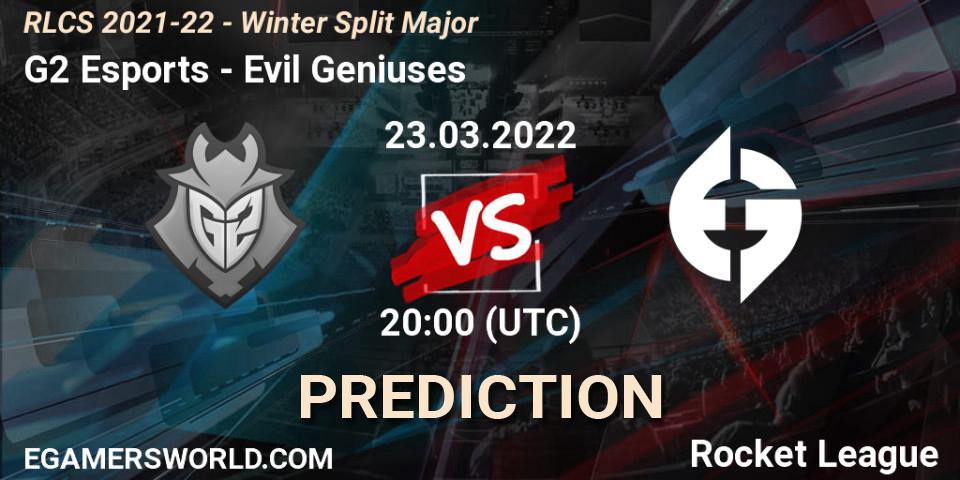 G2 Esports vs Evil Geniuses: Match Prediction. 23.03.2022 at 20:00, Rocket League, RLCS 2021-22 - Winter Split Major