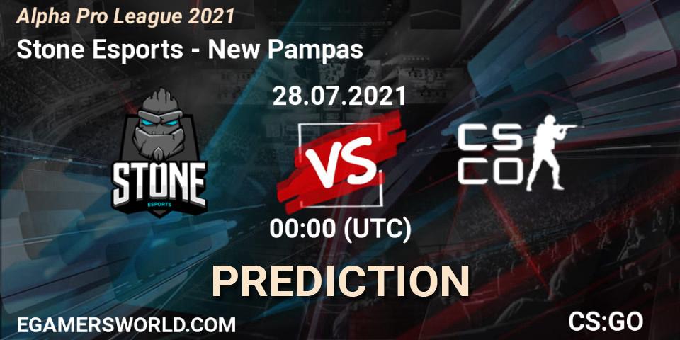 Stone Esports vs New Pampas: Match Prediction. 28.07.2021 at 00:00, Counter-Strike (CS2), Alpha Pro League 2021