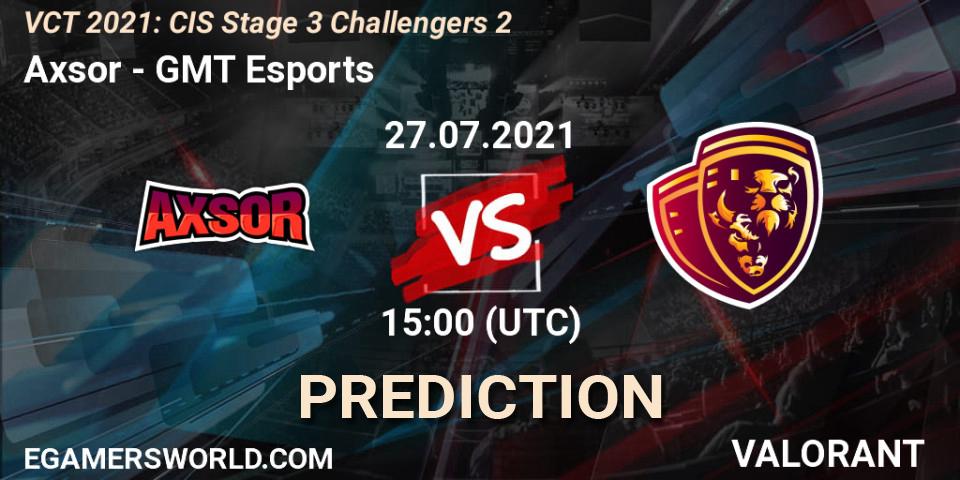 Axsor vs GMT Esports: Match Prediction. 27.07.2021 at 15:00, VALORANT, VCT 2021: CIS Stage 3 Challengers 2