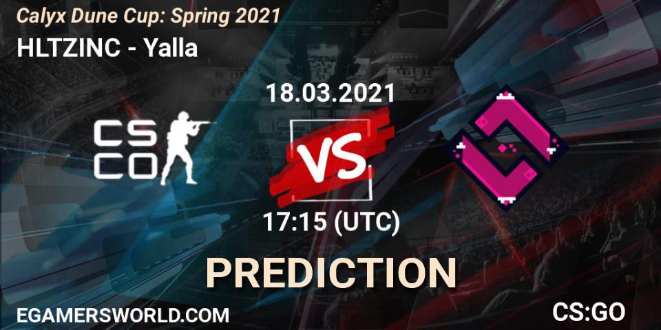 HLTZINC vs Yalla: Match Prediction. 18.03.21, CS2 (CS:GO), Calyx Dune Cup: Spring 2021