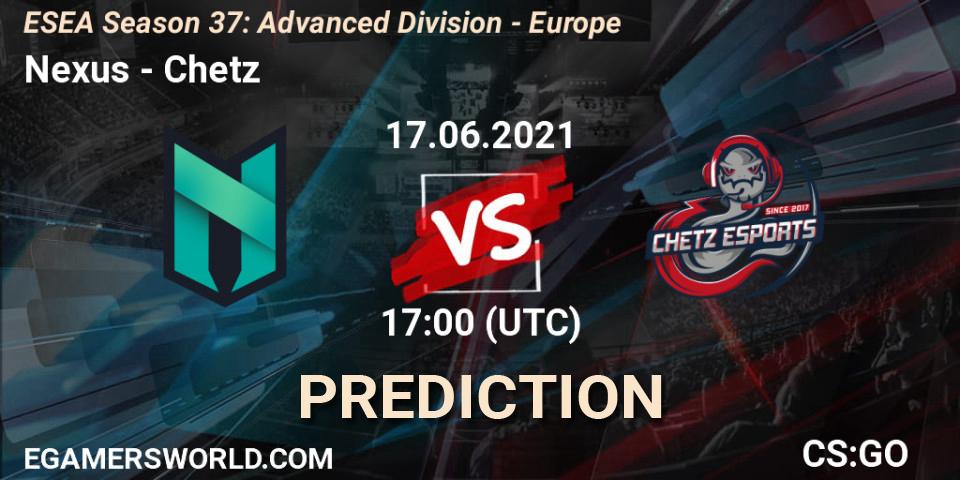 Nexus vs Chetz: Match Prediction. 17.06.2021 at 17:00, Counter-Strike (CS2), ESEA Season 37: Advanced Division - Europe