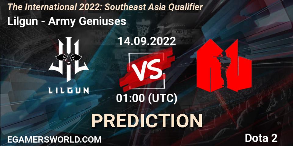 Lilgun vs Army Geniuses: Match Prediction. 14.09.22, Dota 2, The International 2022: Southeast Asia Qualifier
