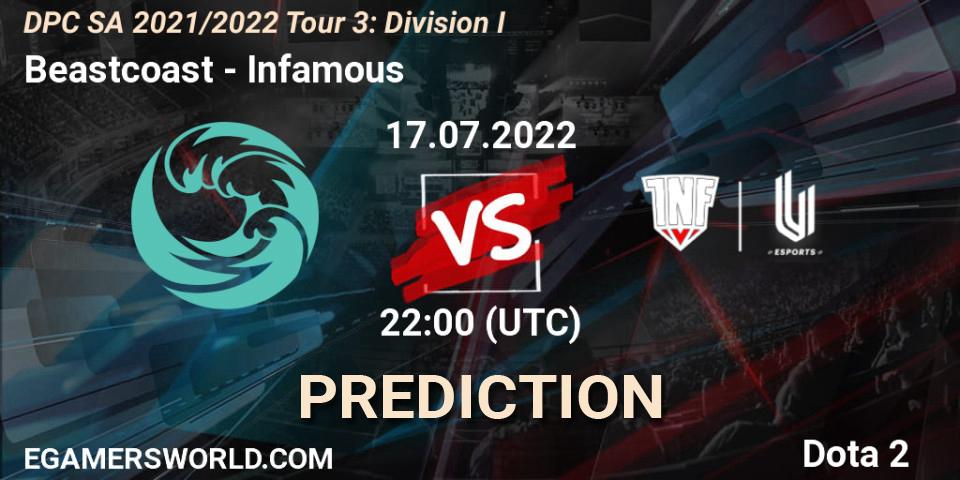 Beastcoast vs Infamous: Match Prediction. 17.07.2022 at 22:04, Dota 2, DPC SA 2021/2022 Tour 3: Division I