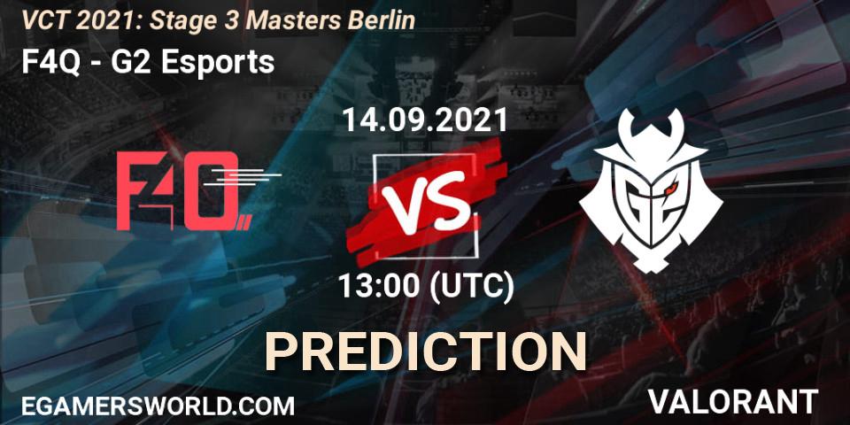 F4Q vs G2 Esports: Match Prediction. 14.09.2021 at 13:00, VALORANT, VCT 2021: Stage 3 Masters Berlin