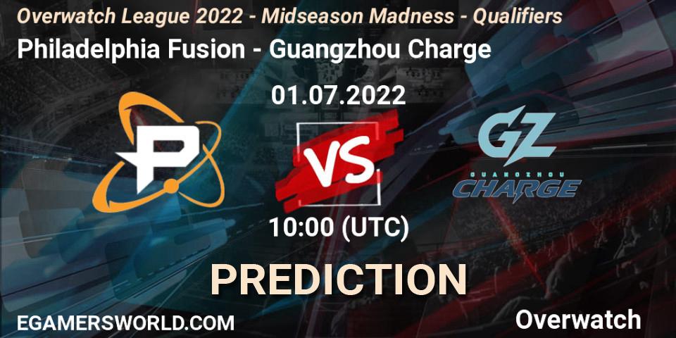 Philadelphia Fusion vs Guangzhou Charge: Match Prediction. 08.07.2022 at 10:00, Overwatch, Overwatch League 2022 - Midseason Madness - Qualifiers