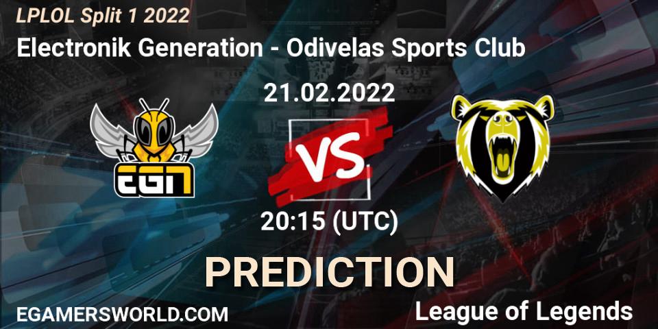 Electronik Generation vs Odivelas Sports Club: Match Prediction. 21.02.2022 at 20:15, LoL, LPLOL Split 1 2022