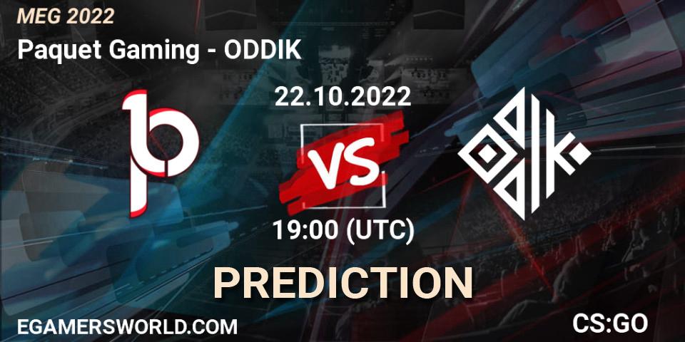 Paquetá Gaming vs ODDIK: Match Prediction. 23.10.2022 at 17:00, Counter-Strike (CS2), MEG 2022
