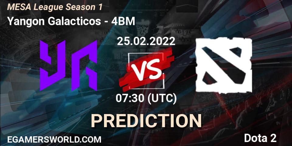Yangon Galacticos vs 4BM: Match Prediction. 25.02.2022 at 07:32, Dota 2, MESA League Season 1