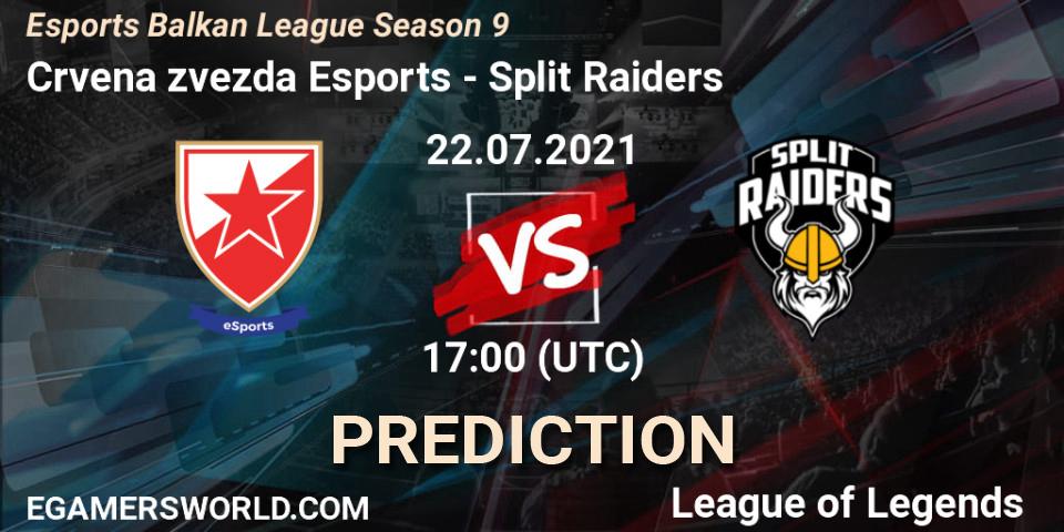 Crvena zvezda Esports vs Split Raiders: Match Prediction. 22.07.2021 at 17:00, LoL, Esports Balkan League Season 9
