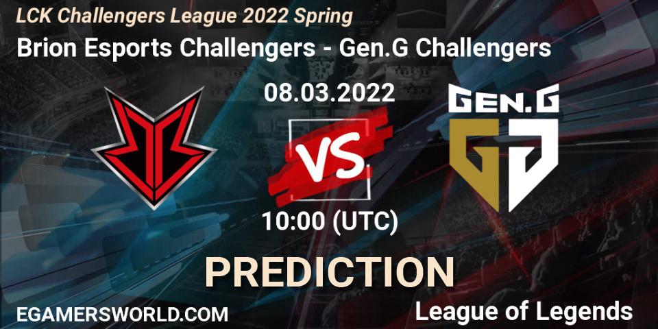Brion Esports Challengers vs Gen.G Challengers: Match Prediction. 08.03.2022 at 10:00, LoL, LCK Challengers League 2022 Spring