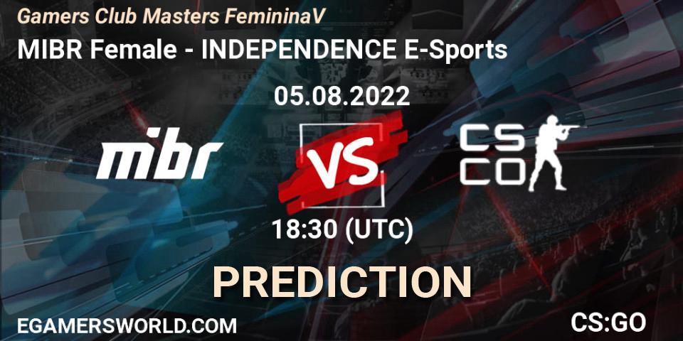 MIBR Female vs INDEPENDENCE E-Sports: Match Prediction. 05.08.22, CS2 (CS:GO), Gamers Club Masters Feminina V