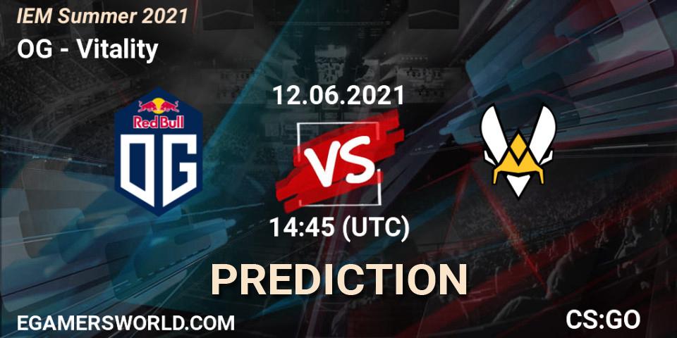 OG vs Vitality: Match Prediction. 12.06.2021 at 14:45, Counter-Strike (CS2), IEM Summer 2021
