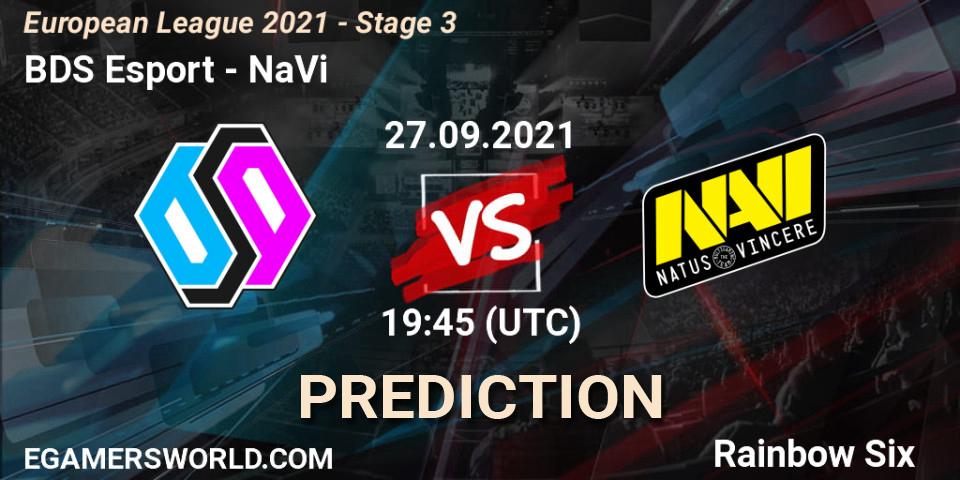 BDS Esport vs NaVi: Match Prediction. 27.09.21, Rainbow Six, European League 2021 - Stage 3