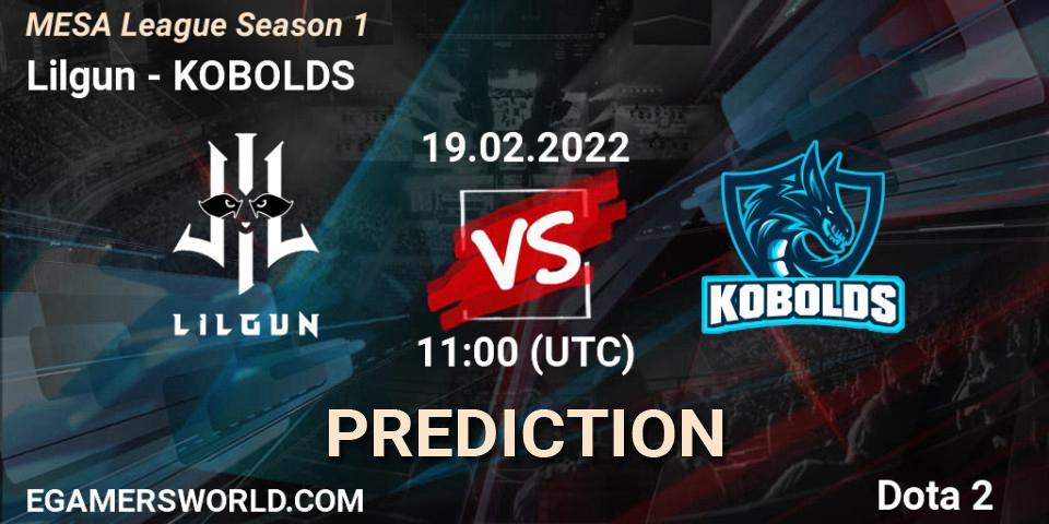 Lilgun vs KOBOLDS: Match Prediction. 19.02.2022 at 11:40, Dota 2, MESA League Season 1