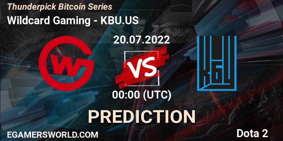 Wildcard Gaming vs KBU.US: Match Prediction. 20.07.2022 at 01:13, Dota 2, Thunderpick Bitcoin Series