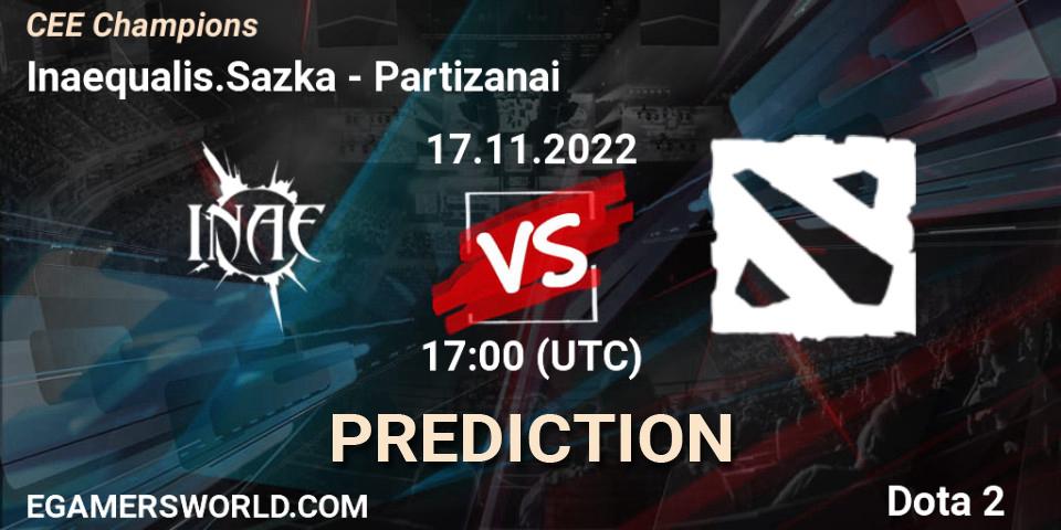 Inaequalis.Sazka vs Partizanai: Match Prediction. 17.11.2022 at 17:30, Dota 2, CEE Champions