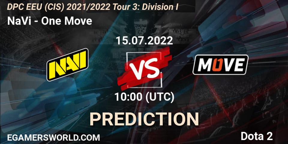 NaVi vs One Move: Match Prediction. 15.07.22, Dota 2, DPC EEU (CIS) 2021/2022 Tour 3: Division I