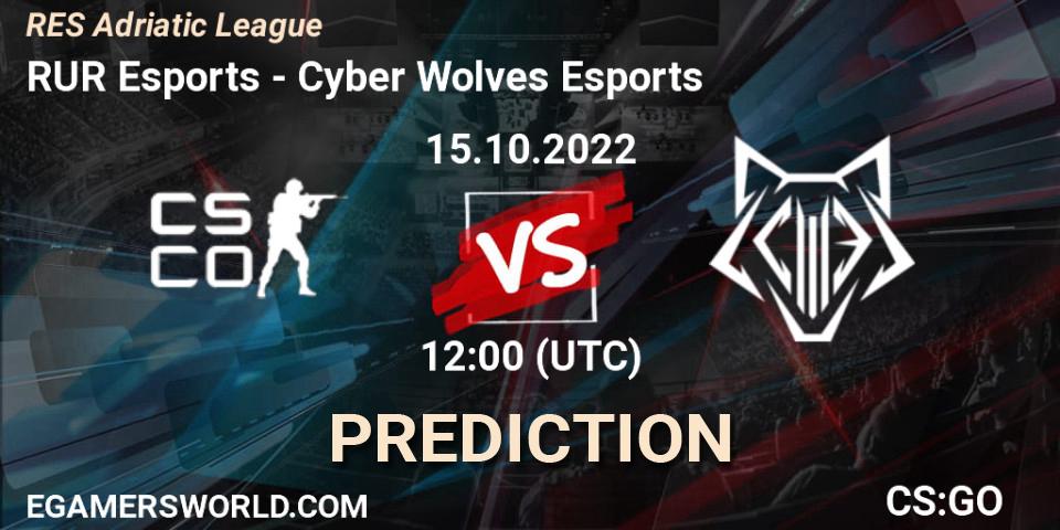 RUR Esports vs Cyber Wolves Esports: Match Prediction. 15.10.2022 at 12:00, Counter-Strike (CS2), RES Adriatic League
