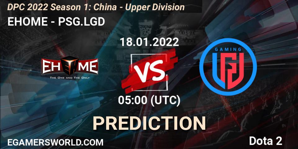 EHOME vs PSG.LGD: Match Prediction. 18.01.2022 at 04:58, Dota 2, DPC 2022 Season 1: China - Upper Division