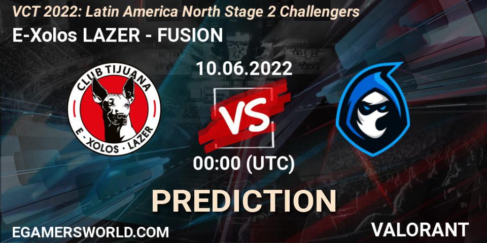 E-Xolos LAZER vs FUSION: Match Prediction. 10.06.2022 at 00:00, VALORANT, VCT 2022: Latin America North Stage 2 Challengers