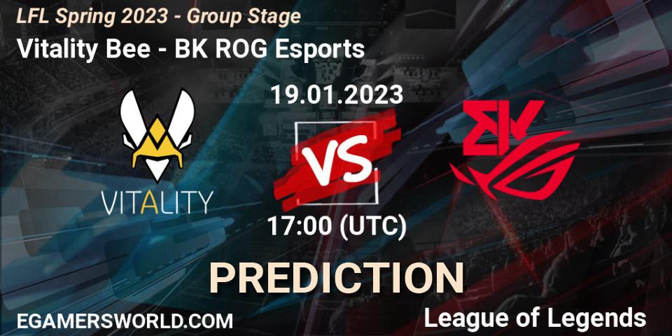 Vitality Bee vs BK ROG Esports: Match Prediction. 19.01.23, LoL, LFL Spring 2023 - Group Stage