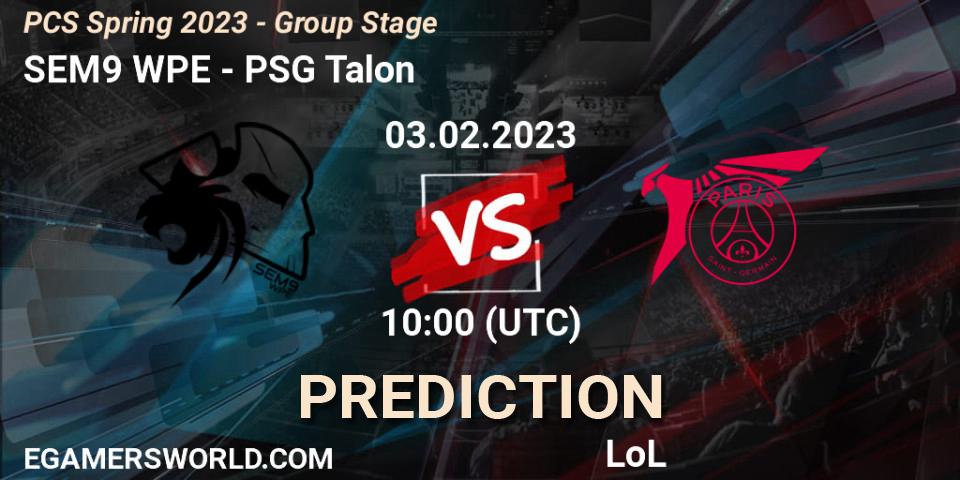 SEM9 WPE vs PSG Talon: Match Prediction. 03.02.2023 at 10:45, LoL, PCS Spring 2023 - Group Stage