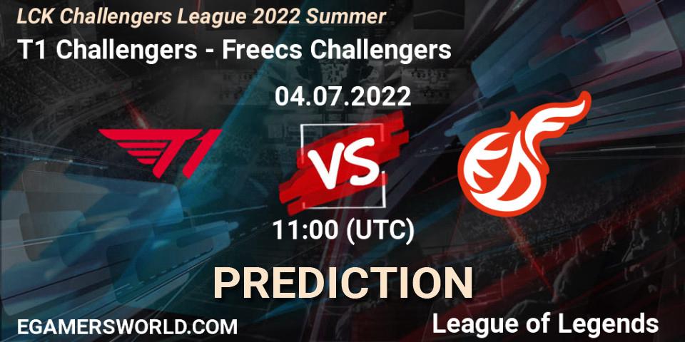 T1 Challengers vs Freecs Challengers: Match Prediction. 04.07.2022 at 11:00, LoL, LCK Challengers League 2022 Summer
