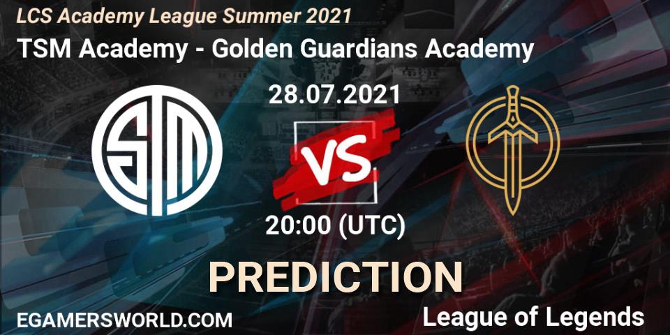 TSM Academy vs Golden Guardians Academy: Match Prediction. 28.07.2021 at 20:00, LoL, LCS Academy League Summer 2021