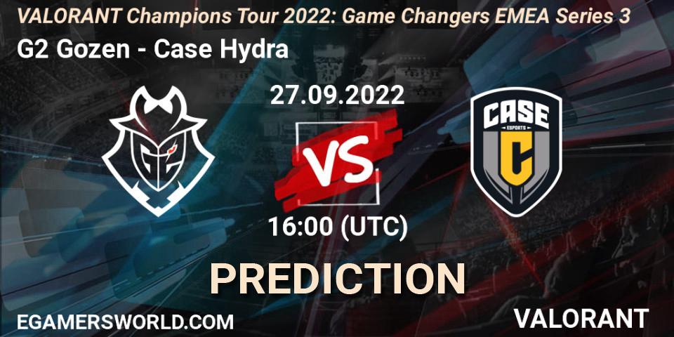 G2 Gozen vs Case Hydra: Match Prediction. 27.09.2022 at 16:00, VALORANT, VCT 2022: Game Changers EMEA Series 3