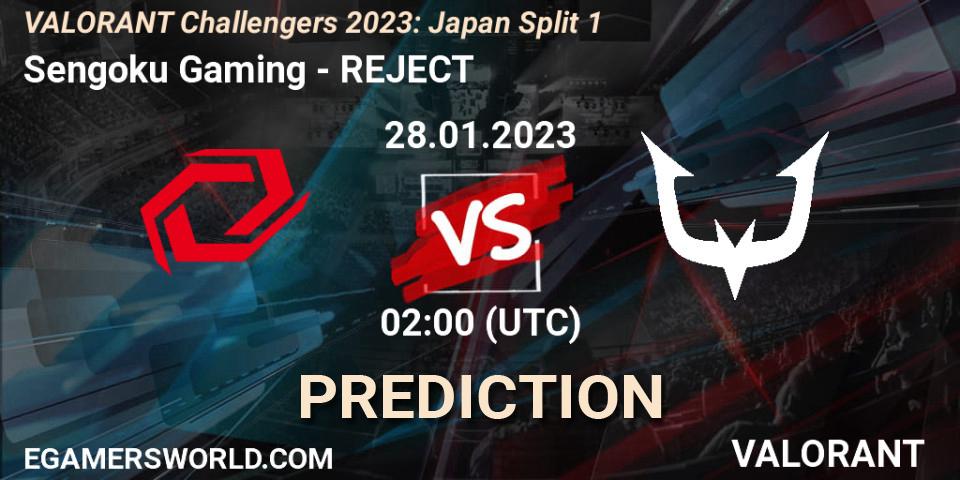 Sengoku Gaming vs REJECT: Match Prediction. 28.01.23, VALORANT, VALORANT Challengers 2023: Japan Split 1