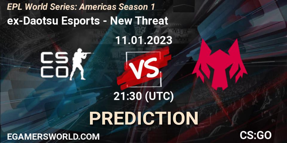 ex-Daotsu Esports vs New Threat: Match Prediction. 11.01.23, CS2 (CS:GO), EPL World Series: Americas Season 1