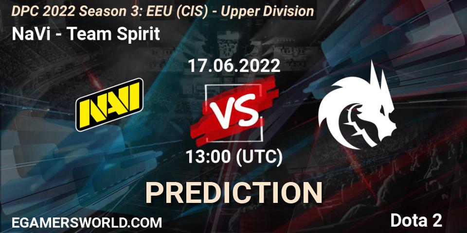 NaVi vs Team Spirit: Match Prediction. 17.06.22, Dota 2, DPC EEU (CIS) 2021/2022 Tour 3: Division I