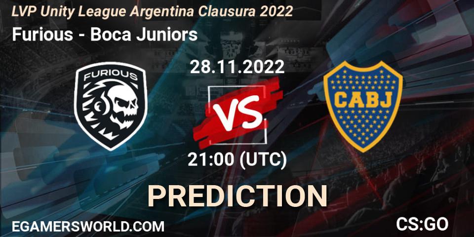 Furious vs Boca Juniors: Match Prediction. 28.11.22, CS2 (CS:GO), LVP Unity League Argentina Clausura 2022