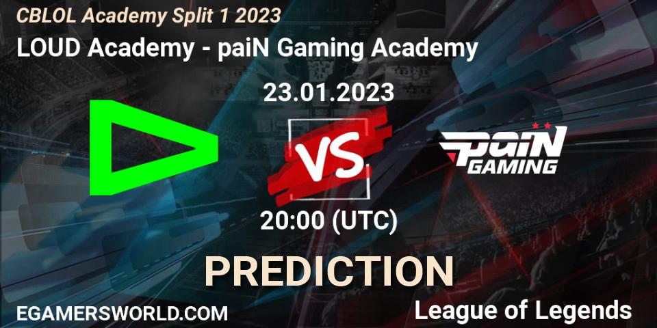 LOUD Academy vs paiN Gaming Academy: Match Prediction. 23.01.2023 at 20:00, LoL, CBLOL Academy Split 1 2023