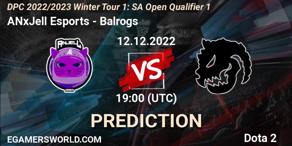 ANxJell Esports vs Balrogs: Match Prediction. 12.12.2022 at 19:12, Dota 2, DPC 2022/2023 Winter Tour 1: SA Open Qualifier 1