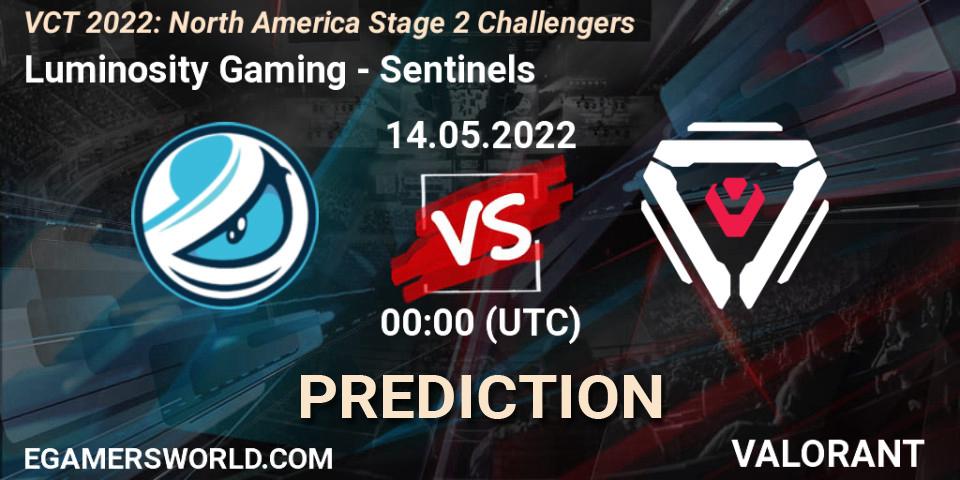 Luminosity Gaming vs Sentinels: Match Prediction. 13.05.2022 at 22:30, VALORANT, VCT 2022: North America Stage 2 Challengers
