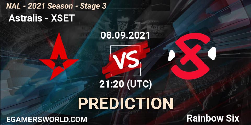  Astralis vs XSET: Match Prediction. 08.09.2021 at 21:20, Rainbow Six, NAL - 2021 Season - Stage 3
